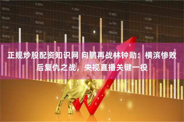 正规炒股配资知识网 向鹏再战林钟勋：横滨惨败后复仇之战，央视直播关键一役